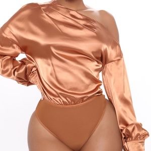 Fashion Nova High Status Satin Bodysuit